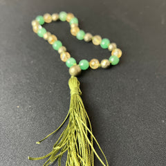 Prosperity Hand Mala (Faceted Aventurine, Citrine & Pyrite) 8mm
