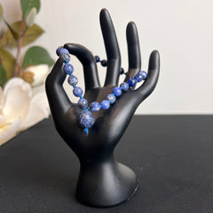 Sodalite Hand Knotted Hand Mala 8mm | 27 Bead | Prayer Bead | Japa Mala | Meditation Bracelet | Mantra and Reiki Infused