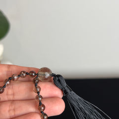 Smokey Quartz Faceted Hand Mala 6mm (27 beads)