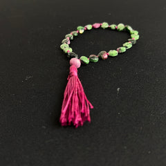 Faceted Zoisite & Ruby Hand Mala (27 beads)