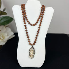 Rudraksha Ganesha Hand Knotted Mala 6mm | 108 Bead | Prayer Beads | Prayer Necklace | Meditation| Mantra | Sound Healing | Reiki Infused