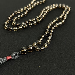 Smokey Quartz Faceted Mala 8mm