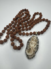 Rudraksha Ganesha Hand Knotted Mala 6mm | 108 Bead | Prayer Beads | Prayer Necklace | Meditation| Mantra | Sound Healing | Reiki Infused