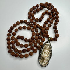 Rudraksha Ganesha Hand Knotted Mala 6mm | 108 Bead | Prayer Beads | Prayer Necklace | Meditation| Mantra | Sound Healing | Reiki Infused