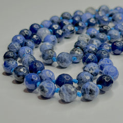 Sodalite Hand Knotted Mala 6mm 108 Bead | Prayer Beads Meditation Necklace | Mantra, Sound Healing, & Reiki Infused