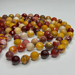 Faceted Mookaite Hand Knotted Mala | 10mm 108 Bead | Prayer Beads | Meditation Necklace | Mantra | Sound Healing |  Reiki Infused