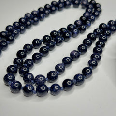 Blue Goldstone Hand Knotted Mala | Japa Mala | Prayer Beads | Meditation Necklace | 8mm 108 Bead | Mantra, Sound Healing and Reiki Infused