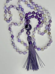 Purple Opal & Amethyst Hand Knotted Mala 8mm | 108 Bead |  Mantra | Sound Healing | Reiki Infused
