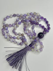 Purple Opal & Amethyst Hand Knotted Mala 8mm | 108 Bead |  Mantra | Sound Healing | Reiki Infused