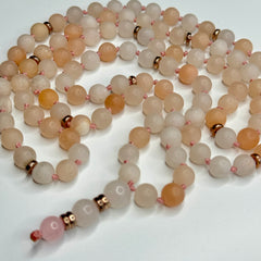 Pink Aventurine Hand Knotted Mala 6mm | 108 Bead | Prayer Beads | Meditation Necklace | Mantra | Sound Healing | Reiki Infused