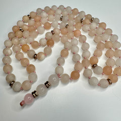 Pink Aventurine Hand Knotted Mala 6mm | 108 Bead | Prayer Beads | Meditation Necklace | Mantra | Sound Healing | Reiki Infused