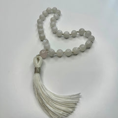 Moonstone Hand Knotted Hand Mala 8mm | 27 Bead | Prayer Bead | Japa Mala | Meditation Bracelet | Mantra and Reiki Infused