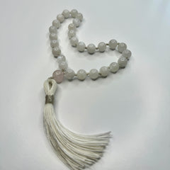 Moonstone Hand Knotted Hand Mala 8mm | 27 Bead | Prayer Bead | Japa Mala | Meditation Bracelet | Mantra and Reiki Infused