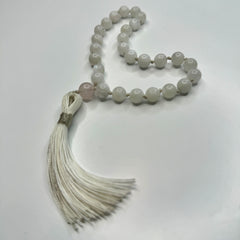 Moonstone Hand Knotted Hand Mala 8mm | 27 Bead | Prayer Bead | Japa Mala | Meditation Bracelet | Mantra and Reiki Infused