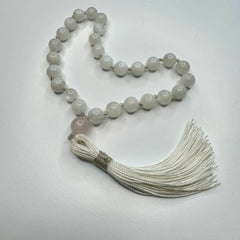 Moonstone Hand Knotted Hand Mala 8mm | 27 Bead | Prayer Bead | Japa Mala | Meditation Bracelet | Mantra and Reiki Infused