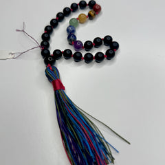 Black Matte Onyx Chakra Hand Knotted Hand Mala 8mm | 27 Bead | Prayer Bead | Japa Mala | Meditation Bracelet | Mantra and Reiki Infused
