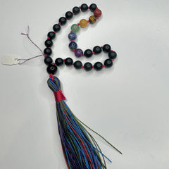 Black Matte Onyx Chakra Hand Knotted Hand Mala 8mm | 27 Bead | Prayer Bead | Japa Mala | Meditation Bracelet | Mantra and Reiki Infused