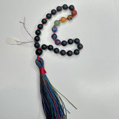 Black Matte Onyx Chakra Hand Knotted Hand Mala 8mm | 27 Bead | Prayer Bead | Japa Mala | Meditation Bracelet | Mantra and Reiki Infused