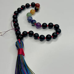 Black Matte Onyx Chakra Hand Knotted Hand Mala 8mm | 27 Bead | Prayer Bead | Japa Mala | Meditation Bracelet | Mantra and Reiki Infused