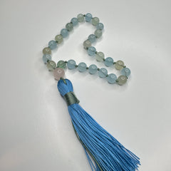 Morganite Hand Knotted Hand Mala 8mm | 27 Bead | Prayer Bead | Japa Mala | Meditation Bracelet | Mantra and Reiki Infused