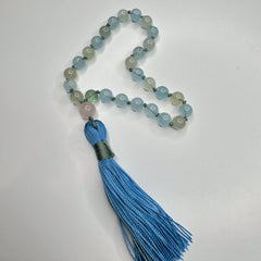 Morganite Hand Knotted Hand Mala 8mm | 27 Bead | Prayer Bead | Japa Mala | Meditation Bracelet | Mantra and Reiki Infused