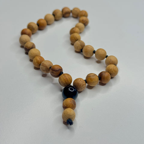 Palo Santo Hand Knotted Hand Mala 8mm | 27 Bead | Prayer Bead | Japa Mala | Meditation Bracelet | Mantra and Reiki Infused