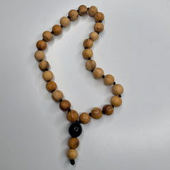 Palo Santo Hand Knotted Hand Mala 8mm | 27 Bead | Prayer Bead | Japa Mala | Meditation Bracelet | Mantra and Reiki Infused