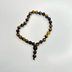 Tigers Eye Hand Knotted Hand Mala 8mm | 27 Bead | Prayer Bead | Japa Mala | Meditation Bracelet | Mantra and Reiki Infused