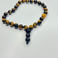 Tigers Eye Hand Knotted Hand Mala 8mm | 27 Bead | Prayer Bead | Japa Mala | Meditation Bracelet | Mantra and Reiki Infused