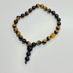 Tigers Eye Hand Knotted Hand Mala 8mm | 27 Bead | Prayer Bead | Japa Mala | Meditation Bracelet | Mantra and Reiki Infused