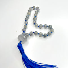 Labradorite Hand Knotted Hand Mala 8mm | 27 Bead | Prayer Bead | Japa Mala | Meditation Bracelet | Mantra and Reiki Infused