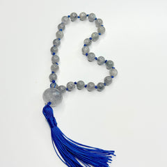 Labradorite Hand Knotted Hand Mala 8mm | 27 Bead | Prayer Bead | Japa Mala | Meditation Bracelet | Mantra and Reiki Infused