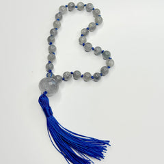 Labradorite Hand Knotted Hand Mala 8mm | 27 Bead | Prayer Bead | Japa Mala | Meditation Bracelet | Mantra and Reiki Infused
