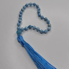 Larimar Hand Knotted Hand Mala 6mm | 27 Bead | Prayer Bead | Japa Mala | Meditation Bracelet | Mantra and Reiki Infused