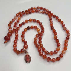 Banded Carnelian Ganesh Ganesha Mala 6mm | 108 Bead | Japa Mala | Hand Knotted | Mantra | Sound Healing | Reiki Infused