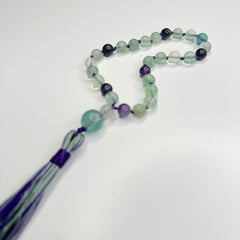 Flourite Hand Knotted Hand Mala 8mm | 27 Bead | Prayer Bead | Japa Mala | Meditation Bracelet | Mantra and Reiki Infused