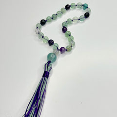 Flourite Hand Knotted Hand Mala 8mm | 27 Bead | Prayer Bead | Japa Mala | Meditation Bracelet | Mantra and Reiki Infused