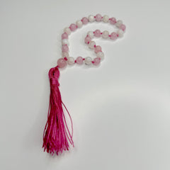 Rose Quartz & Moonstone Hand Mala 8mm (Pregnancy, Infertility, New Born, & Child Loss)