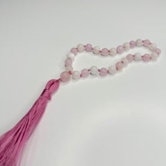 Rose Quartz & Moonstone Hand Mala 8mm (Pregnancy, Infertility, New Born, & Child Loss)