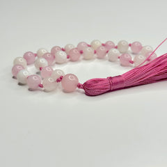 Rose Quartz & Moonstone Hand Mala 8mm (Pregnancy, Infertility, New Born, & Child Loss)