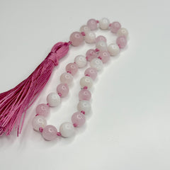 Rose Quartz & Moonstone Hand Mala 8mm (Pregnancy, Infertility, New Born, & Child Loss)