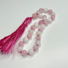 Rose Quartz & Moonstone Hand Mala 8mm (Pregnancy, Infertility, New Born, & Child Loss)