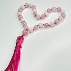 Rose Quartz & Moonstone Hand Mala 8mm (Pregnancy, Infertility, New Born, & Child Loss)