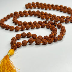 Rudraksha Hand Knotted Mala 8mm | 108 Bead | Prayer Beads | Prayer Necklace | Meditation| Mantra | Sound Healing | Reiki Infused