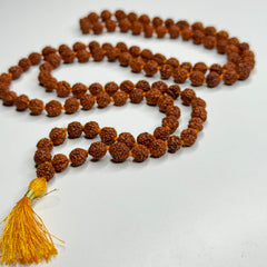 Rudraksha Hand Knotted Mala 8mm | 108 Bead | Prayer Beads | Prayer Necklace | Meditation| Mantra | Sound Healing | Reiki Infused