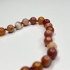 Banded Carnelian Hand Knotted Hand Mala 6mm | 27 Bead | Prayer Bead | Japa Mala | Meditation Bracelet | Mantra and Reiki Infused