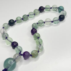 Flourite Hand Knotted Hand Mala 8mm | 27 Bead | Prayer Bead | Japa Mala | Meditation Bracelet | Mantra and Reiki Infused