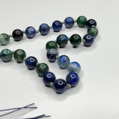 Azurite Hand Knotted Hand Mala 8mm | 27 Bead | Prayer Beads| Japa Mala | Meditation Bracelet | Mantra and Reiki Infused
