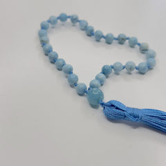 Larimar Hand Knotted Hand Mala 6mm | 27 Bead | Prayer Bead | Japa Mala | Meditation Bracelet | Mantra and Reiki Infused