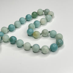 Amazonite Hand Knotted Hand Mala 8mm | 27 Bead | Prayer Bead | Japa Mala | Meditation Bracelet | Mantra and Reiki Infused